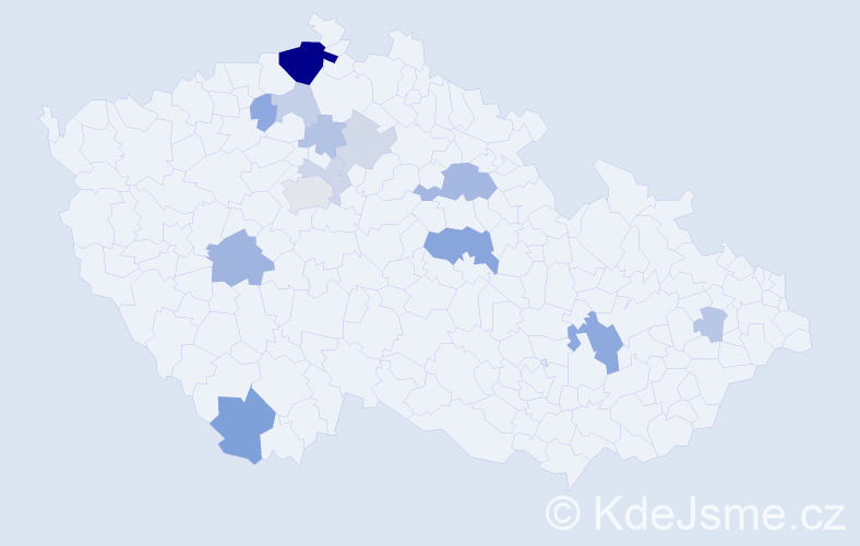 Příjmení: 'Klaudy', počet výskytů 35 v celé ČR