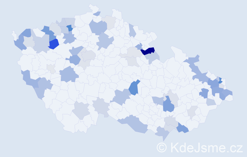 Příjmení: 'Takácsová', počet výskytů 137 v celé ČR