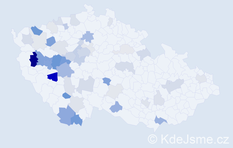 Příjmení: 'Čekan', počet výskytů 140 v celé ČR