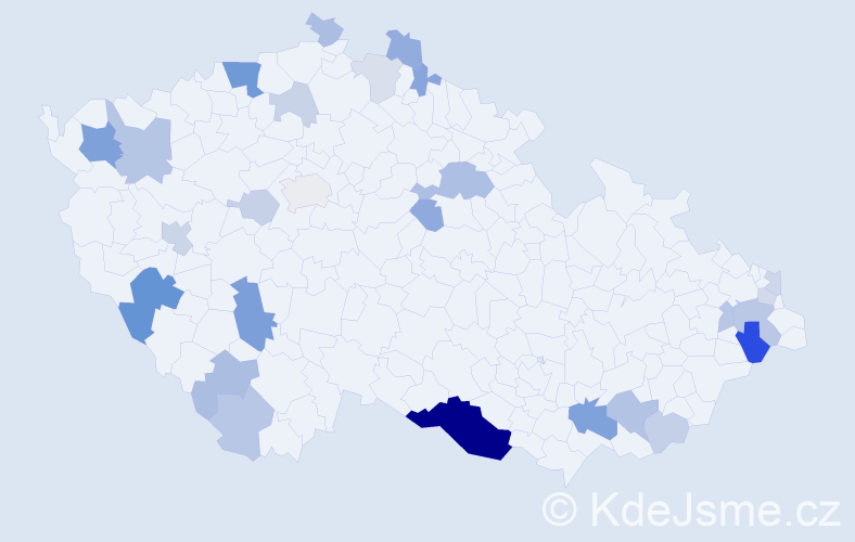 Příjmení: 'Boorová', počet výskytů 65 v celé ČR