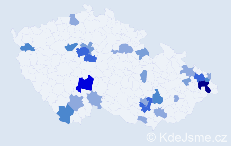 Příjmení: 'Sadloňová', počet výskytů 66 v celé ČR