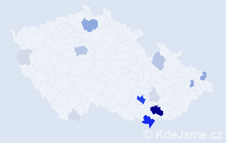 Příjmení: 'Gardášová', počet výskytů 59 v celé ČR