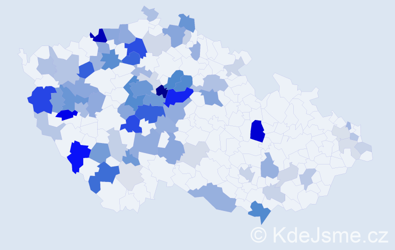 Příjmení: 'Danešová', počet výskytů 238 v celé ČR