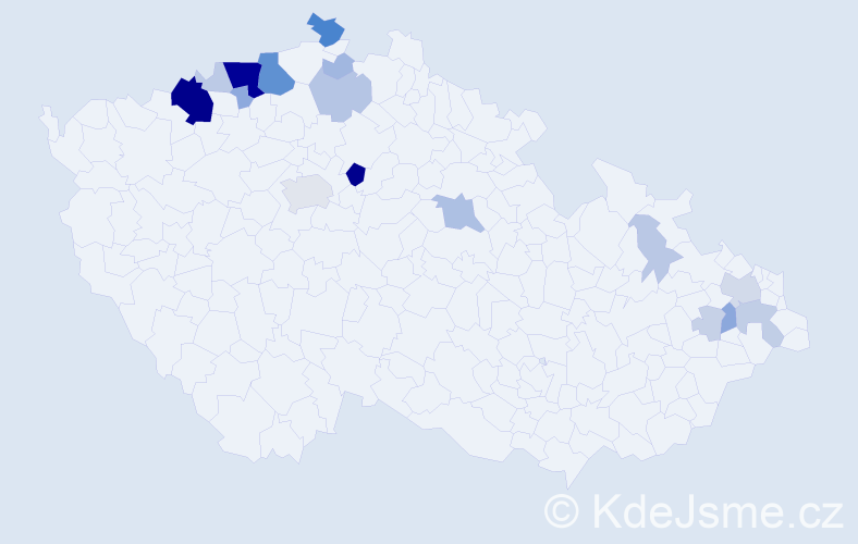 Příjmení: 'Cicu', počet výskytů 77 v celé ČR