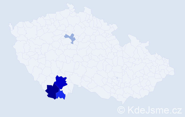 Příjmení: 'Porkristl', počet výskytů 12 v celé ČR