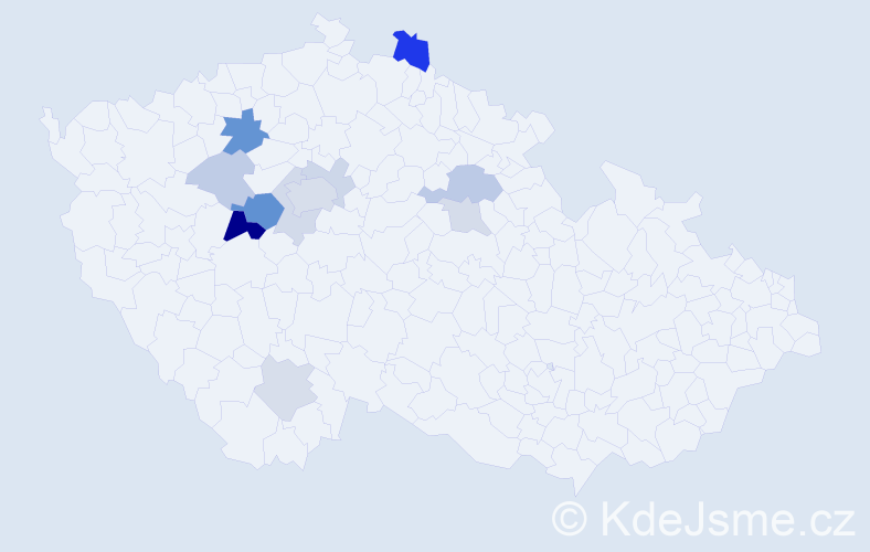Příjmení: 'Kepr', počet výskytů 28 v celé ČR