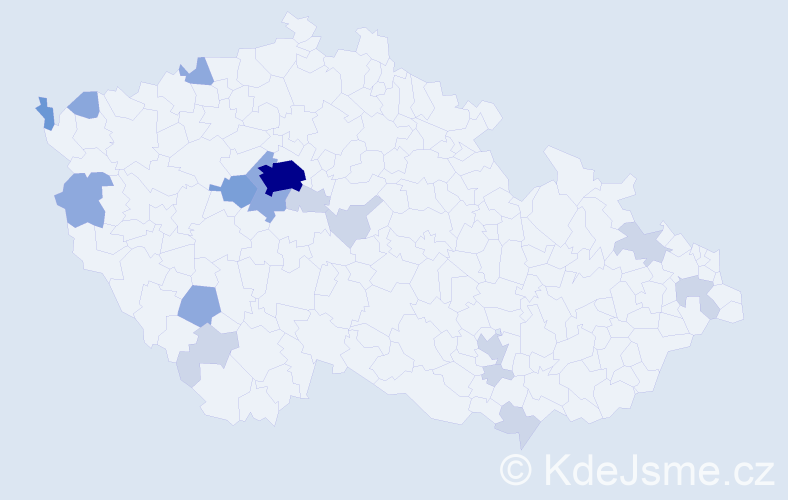 Příjmení: 'Pristaš', počet výskytů 42 v celé ČR
