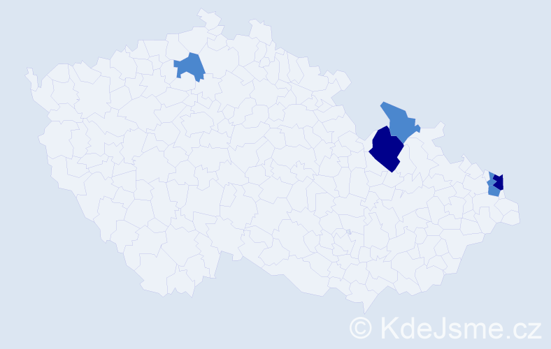 Příjmení: 'Keklaková', počet výskytů 10 v celé ČR