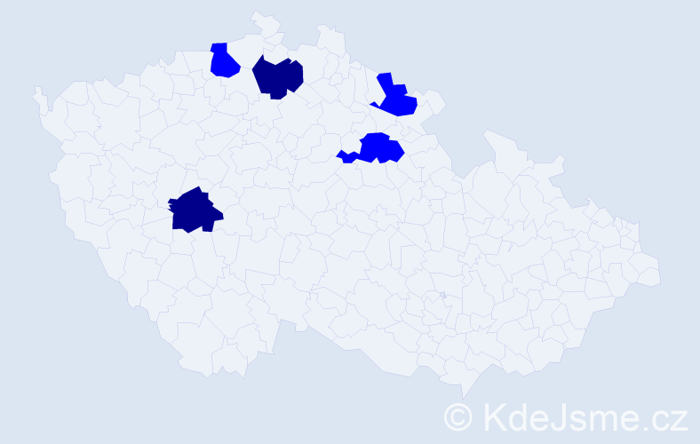 Příjmení: 'Kotlovská', počet výskytů 7 v celé ČR