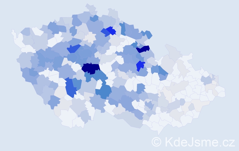 Příjmení: 'Hašek', počet výskytů 1261 v celé ČR
