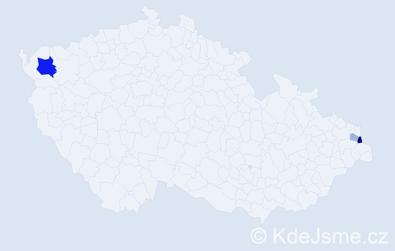 Příjmení: 'Bogdáňová', počet výskytů 7 v celé ČR