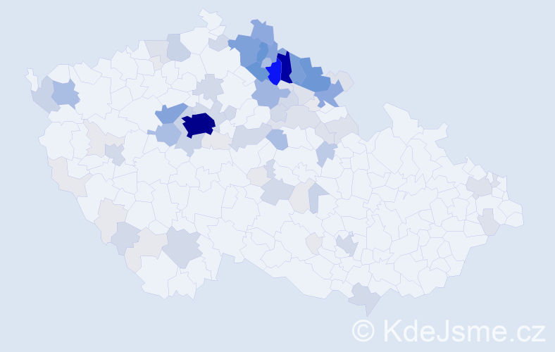 Příjmení: 'Kobr', počet výskytů 382 v celé ČR