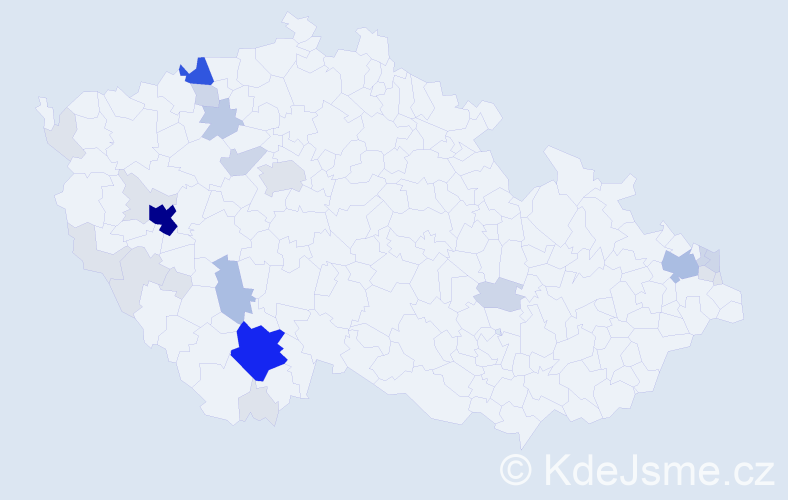 Příjmení: 'Bugoš', počet výskytů 95 v celé ČR