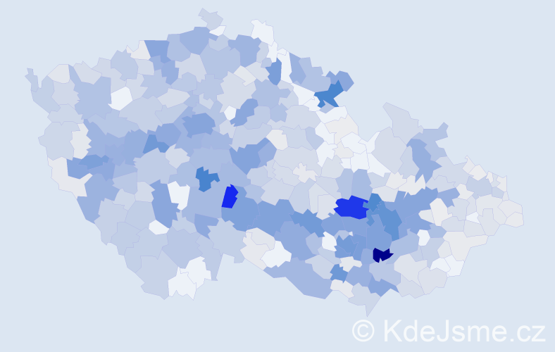 Příjmení: 'Vlachová', počet výskytů 2697 v celé ČR
