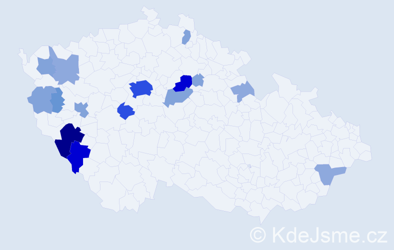 Příjmení: 'Kratejl', počet výskytů 50 v celé ČR