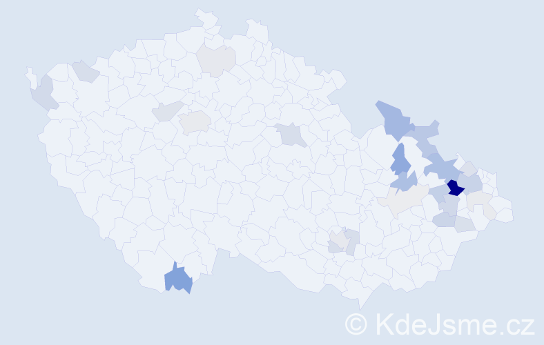 Příjmení: 'Čegan', počet výskytů 78 v celé ČR