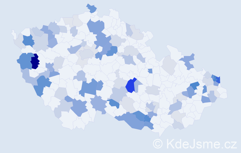 Příjmení: 'Szabóová', počet výskytů 249 v celé ČR