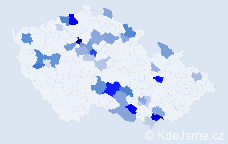 Příjmení: 'Gottlieb', počet výskytů 144 v celé ČR