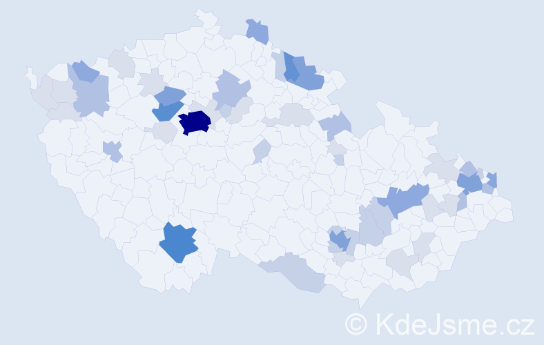 Příjmení: 'Valent', počet výskytů 151 v celé ČR