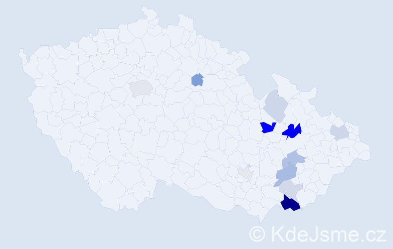 Příjmení: 'Navrátilíková', počet výskytů 30 v celé ČR