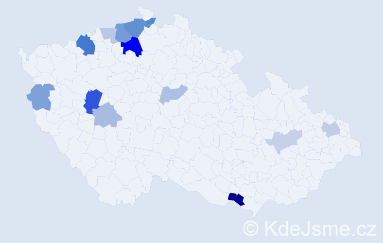 Příjmení: 'Grunertová', počet výskytů 28 v celé ČR