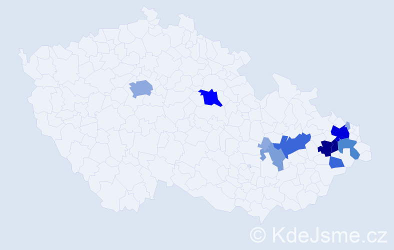 Příjmení: 'Simperová', počet výskytů 41 v celé ČR