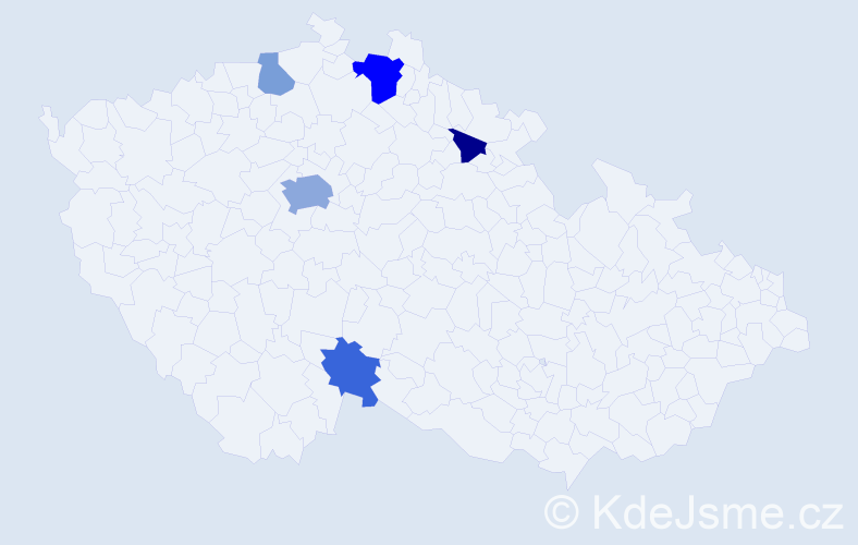 Příjmení: 'Thelenová', počet výskytů 11 v celé ČR