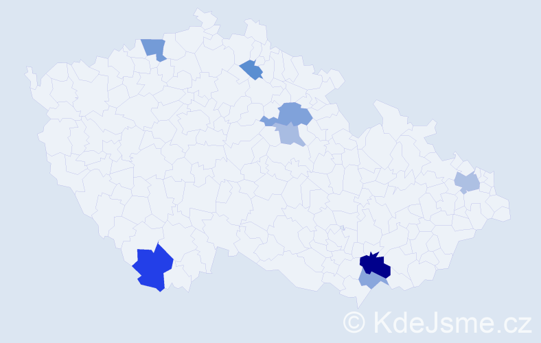 Příjmení: 'Sciranka', počet výskytů 15 v celé ČR