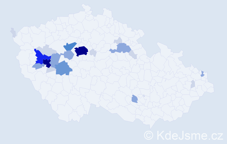 Příjmení: 'Komanec', počet výskytů 72 v celé ČR