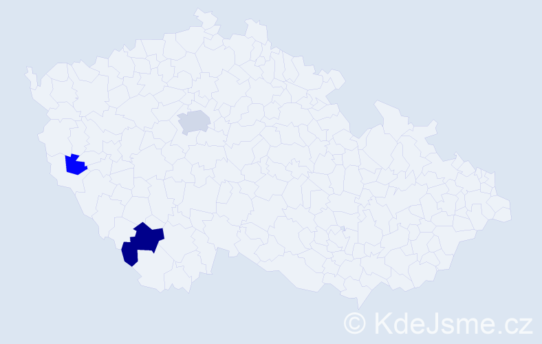 Příjmení: 'Zarda', počet výskytů 8 v celé ČR