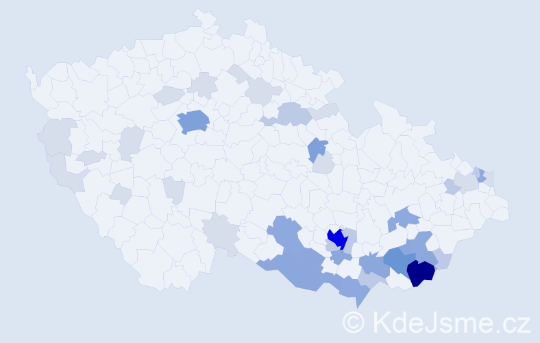 Příjmení: 'Strapinová', počet výskytů 122 v celé ČR