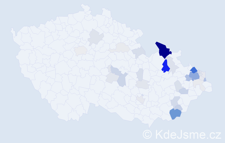 Příjmení: 'Kozub', počet výskytů 114 v celé ČR