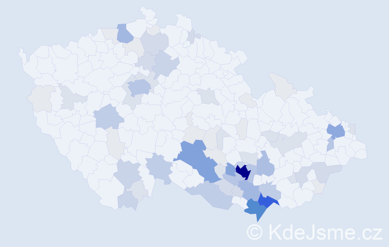 Příjmení: 'Krupica', počet výskytů 301 v celé ČR