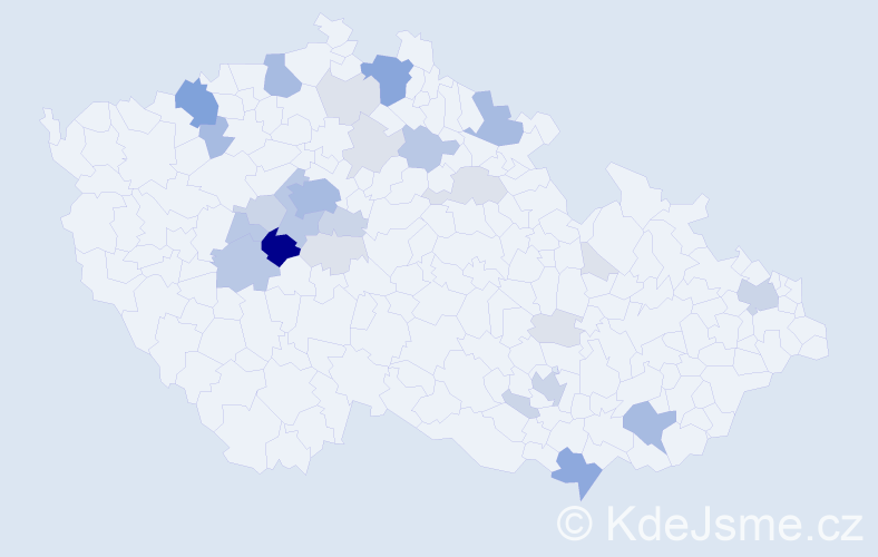 Příjmení: 'Kobík', počet výskytů 93 v celé ČR