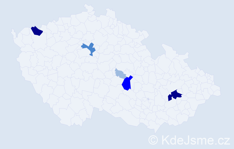 Příjmení: 'Bunčo', počet výskytů 14 v celé ČR