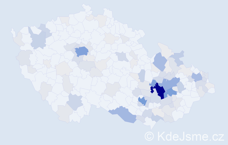 Příjmení: 'Páleníková', počet výskytů 410 v celé ČR