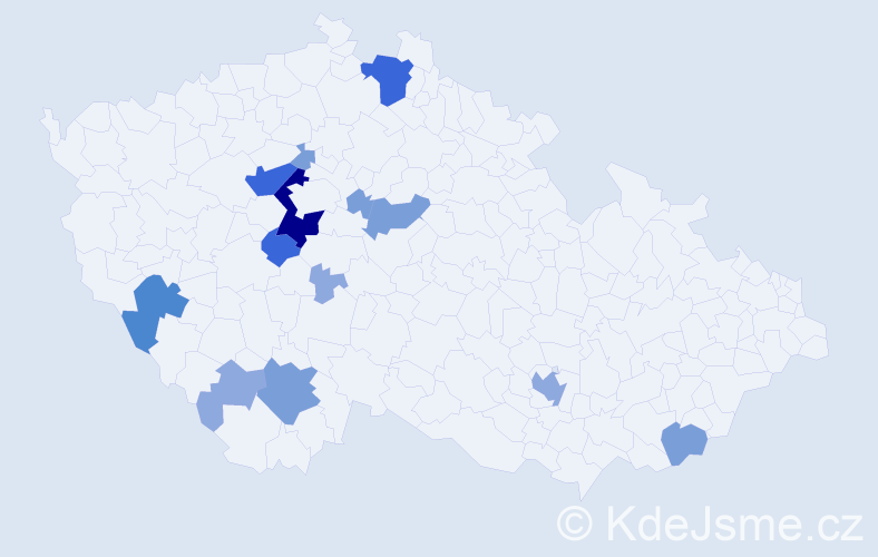 Příjmení: 'Kokoš', počet výskytů 35 v celé ČR