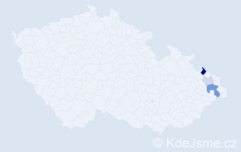 Příjmení: 'Rimel', počet výskytů 9 v celé ČR