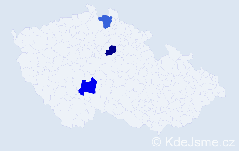 Příjmení: 'Vakrman', počet výskytů 5 v celé ČR