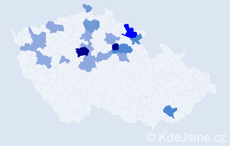 Příjmení: 'Kebort', počet výskytů 43 v celé ČR