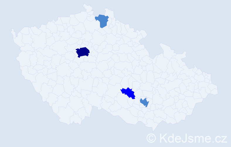 Příjmení: 'Zak', počet výskytů 7 v celé ČR