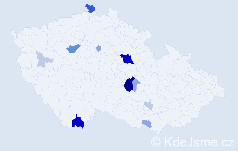 Příjmení: 'Ločárková', počet výskytů 46 v celé ČR