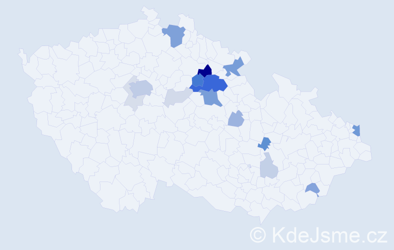Příjmení: 'Tluková', počet výskytů 61 v celé ČR