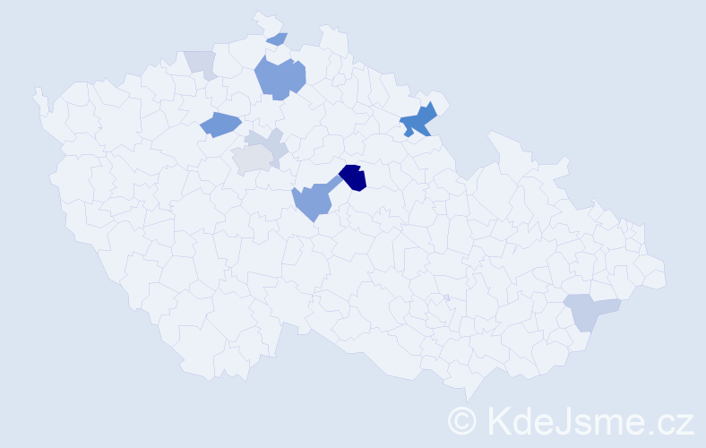 Příjmení: 'Listoň', počet výskytů 24 v celé ČR