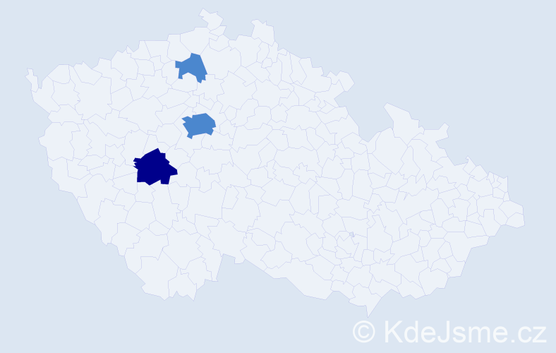 Příjmení: 'Prügl', počet výskytů 5 v celé ČR