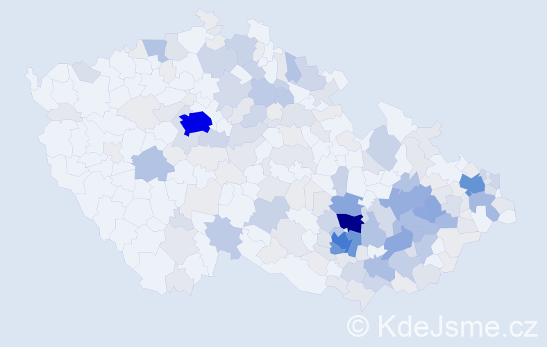 Příjmení: 'Sehnal', počet výskytů 774 v celé ČR