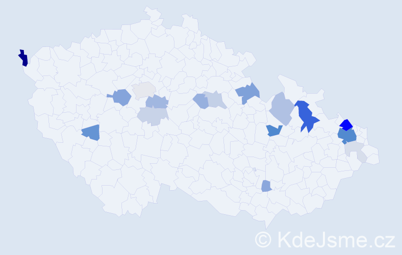 Příjmení: 'Bober', počet výskytů 58 v celé ČR