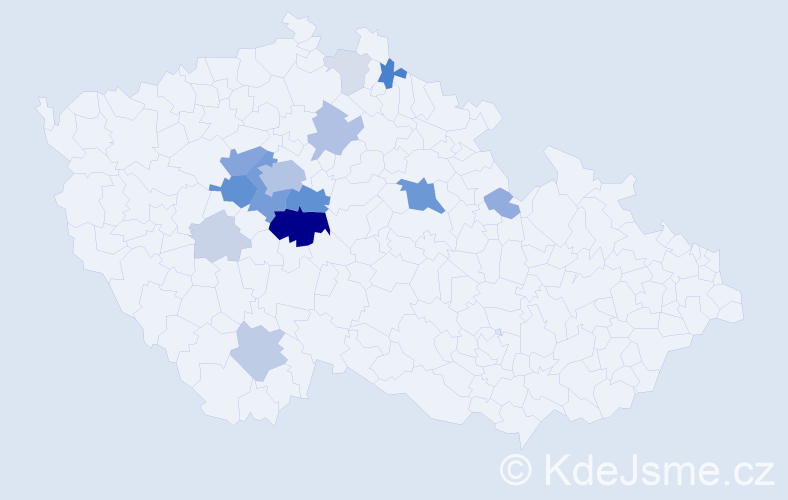 Příjmení: 'Zderadičková', počet výskytů 57 v celé ČR