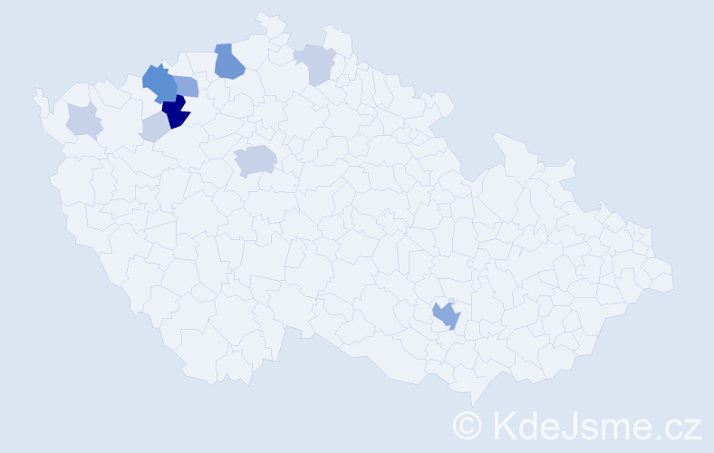 Příjmení: 'Kadet', počet výskytů 29 v celé ČR
