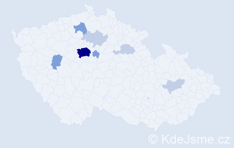 Příjmení: 'Ardelan', počet výskytů 24 v celé ČR